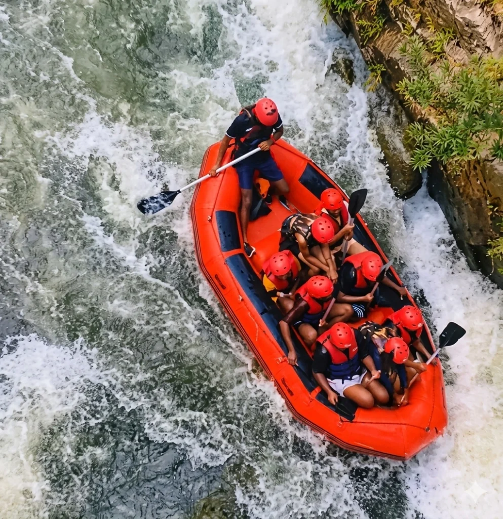 White water rafting grope adventure on the kelani river in kithulgala, sri lanka.