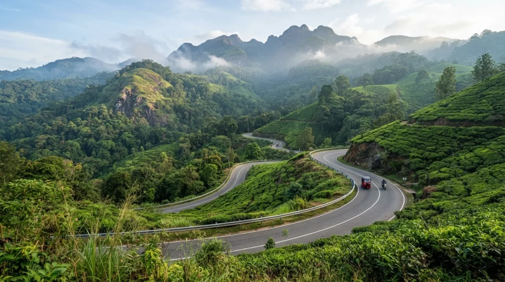 Scenic mountain road leading to Riverston Sri Lanka