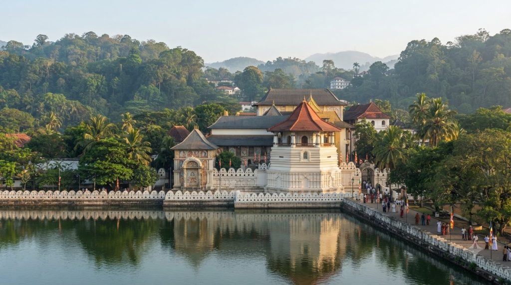 Temple of the Sacred Tooth Relic in Kandy Sri Lanka