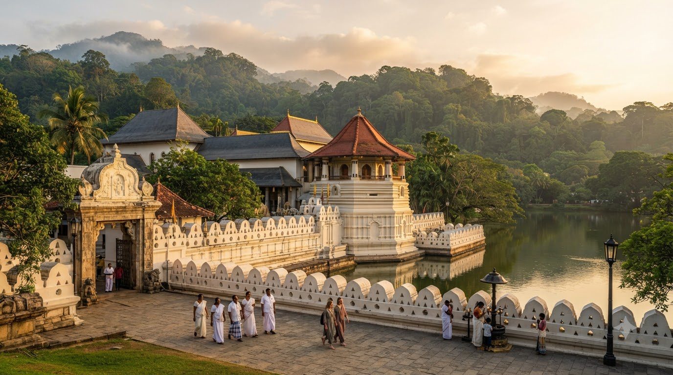 Temple of the Sacred Tooth Relic in Kandy, Sri Lanka