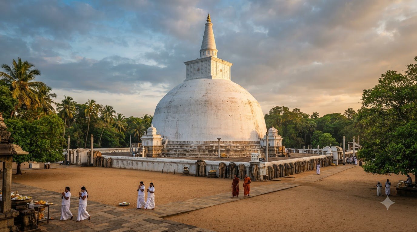 Anuradhapura Sri Lanka ancient city with Ruwanwelisaya stupa